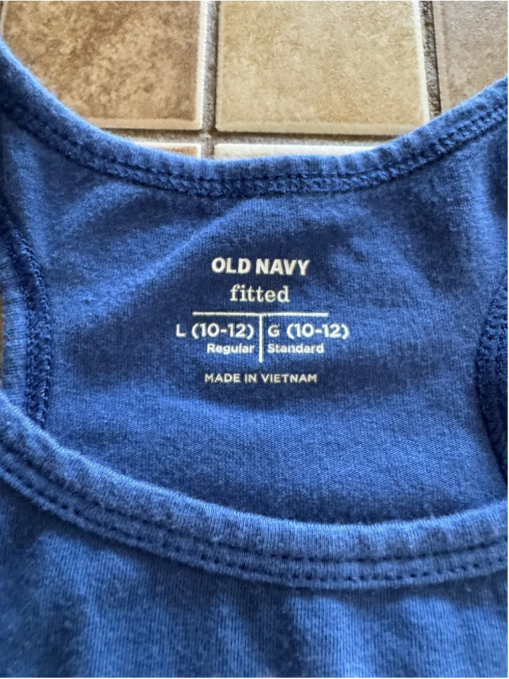 Girls Old Navy Tank Top L Blue White Tie-Dye